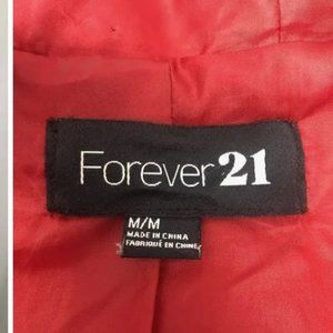 Forever21 wool hooded jacket, red size Medium